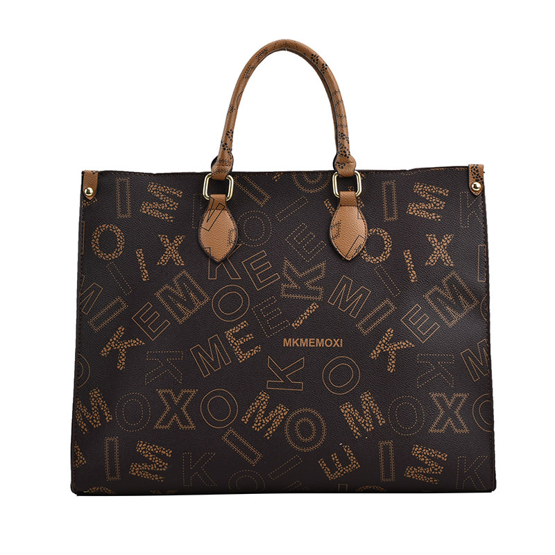 China Tote Bag Large Brown-Coffee-Off White